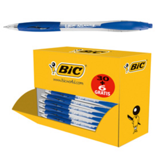 BIC ATLANTIS - Penna a sfera - blu - inchiostro a base olio - 1 mm - medio - retrattile (pacchetto di 36)